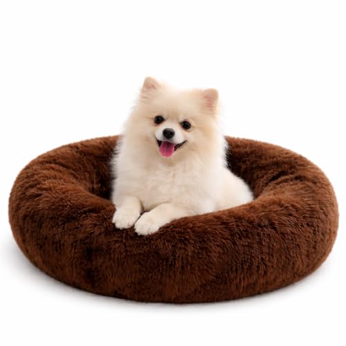 ZEXSAZONE Round Donut Pet Bed for Cats and Puppies Dog Mat Cozy Bed for Cats & Dogs, Ro…