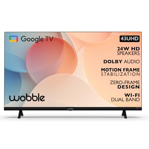 Wobble 109 cm (43 inches) UD Series 4K Ultra HD Smart LED Google TV WB43GTAW9602UDFL (B…
