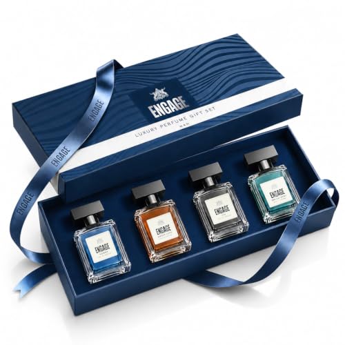 Engage Luxury Perfume Gift Set for Men 80ml (20ml x 4) |4 Unique EDP Fragrances| Long L…