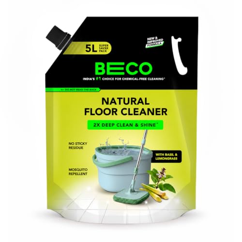 Beco Natural Floor Cleaner | 5 Litre | Natural Formula with Lemongrass and Basil Freshn…
