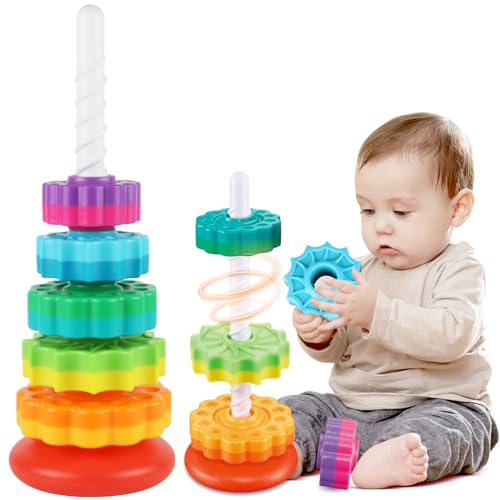 GKKBSJ Baby Stacking Toys for Toddlers, Spinner Ring Stacker - Montessori Toys, Autism…
