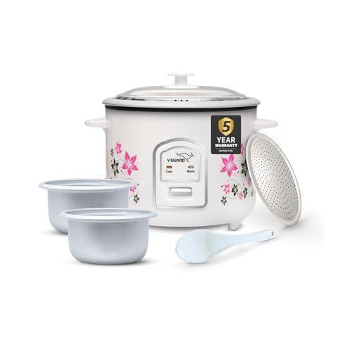 V-Guard VRC 1.8-Litre Electric Rice Cooker with 700 W Power, 2 Pots, Spatula, Rice Sepa…