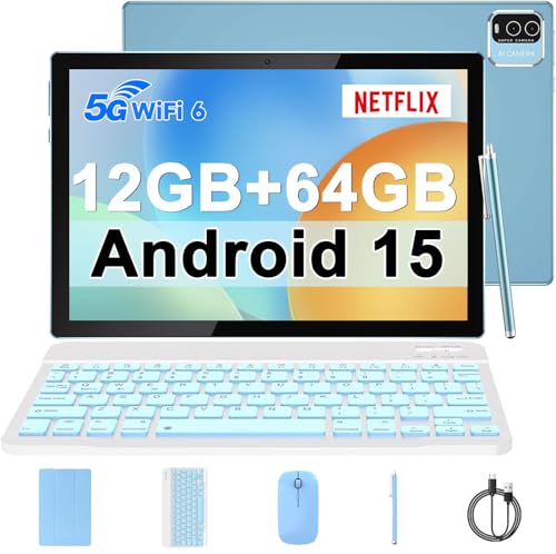 IWEGGO Android 15 Tablet, 10 inch 12GB RAM+64GB ROM+1TB Expandable, 1.8Ghz Quad-core Pr…