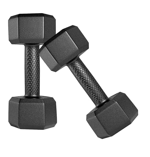 Amazon Brand - Symactive PVC 8 Kg Fixed Dumbbells Set for Full Body Workout (Set of 2,…