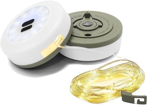 STAR WORK LED Camping String Light w/App Control, Rechargeable Multi-Color Waterproof H…
