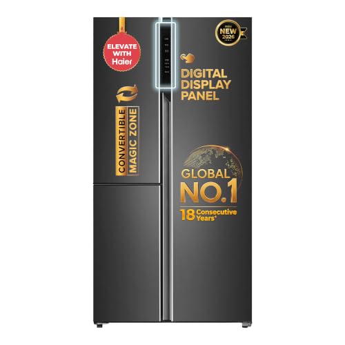 Haier Smart Choice 598 L 3 Star Frost Free Expert Inverter 3-Door Side by Side Refriger…