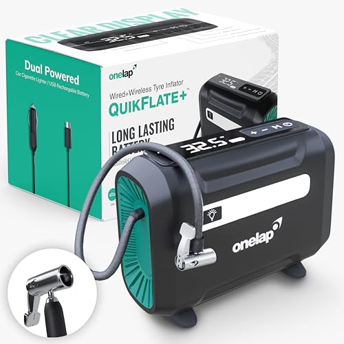Onelap Quikflate Plus™ - Wired + Wireless (Real 7800 mAh Battery) SuperFast Digital Tyr…