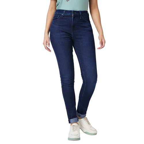 Spykar High Rise Skinny Fit Blue Jeans for Women (Size: 32)-WDADO1BD287