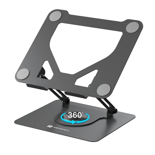 Portronics My Buddy K11 Metal Laptop Stand with 360° Rotation, Height & Angle Adjustabl…