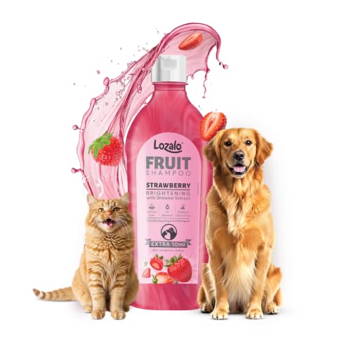 Lozalo Fruit Pet Shampoo 200 ml, Strawberry, Controls Bad Odour & Keep Pets Calm pH Bal…