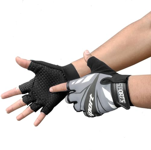 UROCK Microfiber Breathable Cycling Gloves for Men & Women, Half Finger Cycling Gloves,…