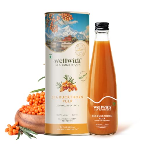Ayuzera (Wellwith) Himalayan Sea Buckthorn Pulp Concentrate 300ml | Cold-Pressed | Make…