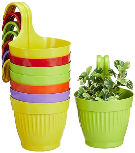 Amazon Brand Solimo 100% Virgin Plastic Hanging Planter | Hanging/Hooked Flower Pots fo…