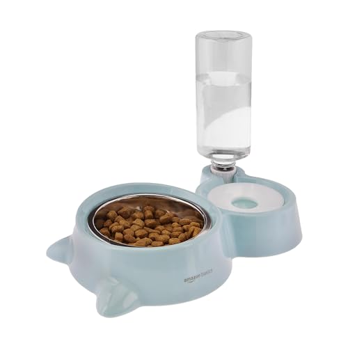 Amazon Basics 2 In1 Pet Feeder Food and Water Dispenser|Stainless Steel Bowl|Automatic…