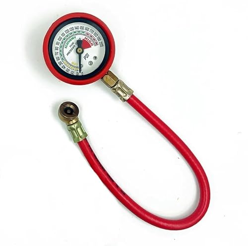 Tire Pressure Gauge Long Pipe Analog Tyre Pressure Gauge for Car and Bike