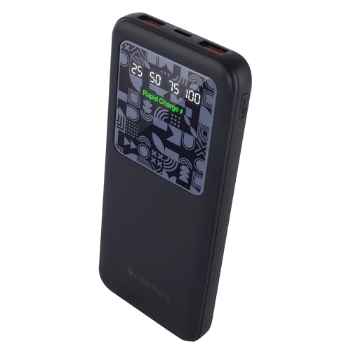 ZEBRONICS MB10000S15 Power Bank, 10000 mAh, Rapid Charge, 22.5W Output, Dual USB Output…