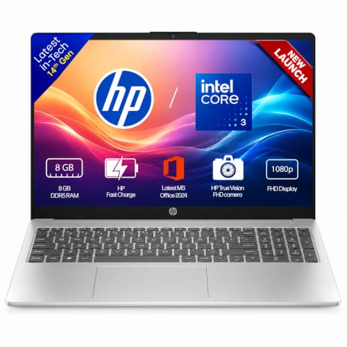 HP 15, (i3 14th Gen) Intel Core 3 100U (8GB DDR5, 512GB SSD), Win11, M365* Office24, Mi…