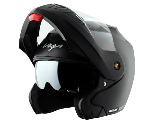 Vega Crux Dual Visor Flip Up Motorcycle Helmet with Lightweight Shell, Flip-Up Chin Gua…