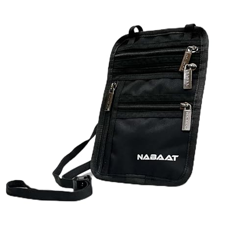 NABAAT Polyester Neck Wallet Passport Holder Bag, Passport Pouch Cover for Men, Women &…