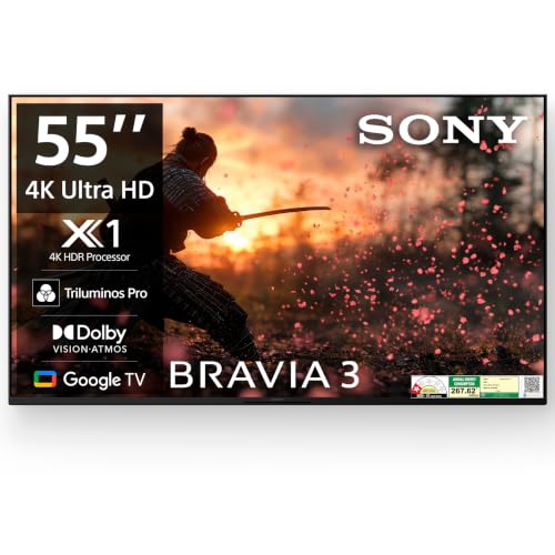 Sony BRAVIA 3 Series 139 cm (55 inches) 4K Ultra HD AI Smart LED Google TV K-55S30B (Bl…