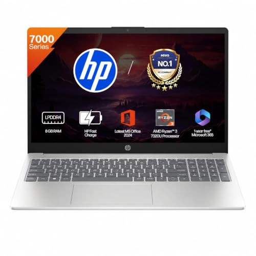 HP 15, AMD Ryzen 3 7320U (8GB LPDDR4, 512GB SSD) FHD, Micro-Edge, 15.6"/39.6cm, Win 11,…