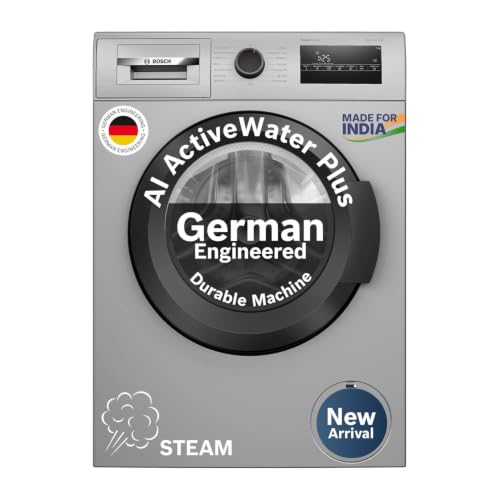 Bosch 8 kg 5 Star Front Load Fully-Automatic Washing Machine, Steam Hygiene, AI ActiveW…