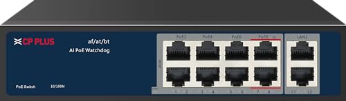 CP PLUS 8 Port PoE + 2 Uplink Port CP-ANW-HPU8H2-N12 PoE Switch with High Data Transfer…