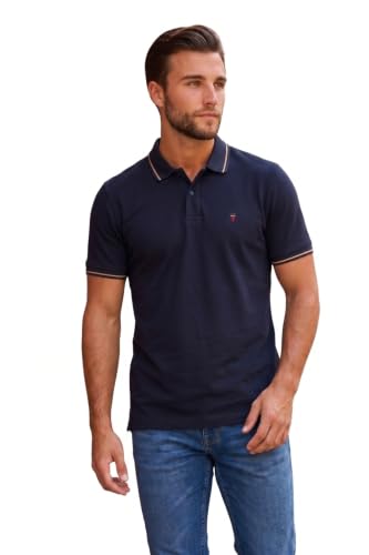 Louis Philippe Cotton Men's Solid Slim Fit T-Shirt (LRKPCSLFI53303_Navy, XL