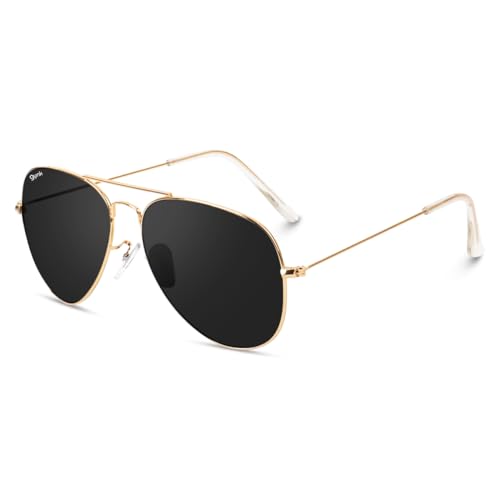 GYNK Men's Aviator Sunglasses | Toughened Glass Lens | UV400 Protection | Lightweight M…