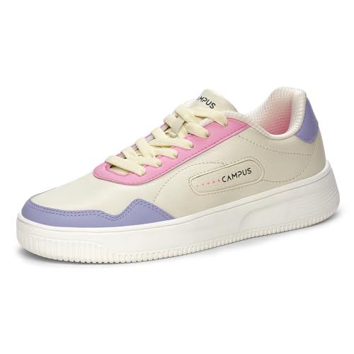 Campus Women's OGL-09 WHT/L.Purple Sneakers - 5UK/India OGL-09