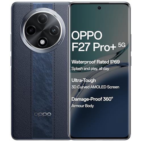 Oppo F27 Pro+ 5G (Midnight Navy, 8GB RAM, 128GB Storage) | 6.7" FHD+ AMOLED Toughest 3D…