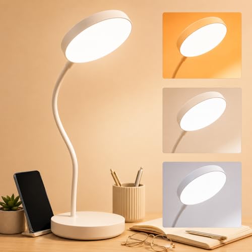 One94Store LED Desk Lamp with Touch Sensor On/Off, USB Rechargeable Study Light, 3 Brig…
