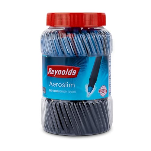 Reynolds AEROSLIM Ball Pen SET - 70 PENS (60 BLUE, 5 Black, 5 Red) | PEN WITH COMFORTAB…