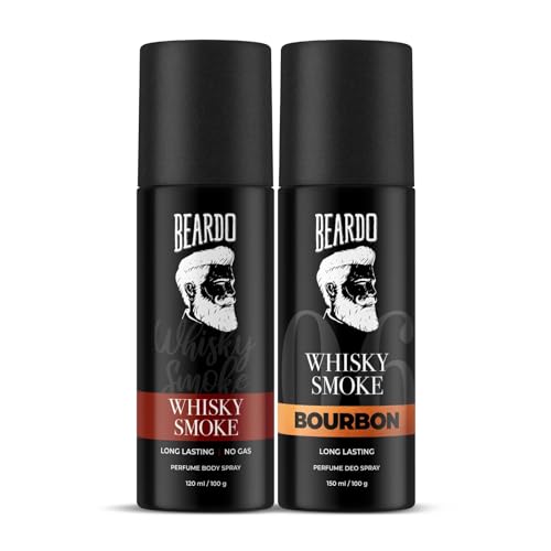 Beardo Whisky Smoke & Bourbon Perfume Body Spray (Set of 2) Spicy, Woody Oudh Deo for M…