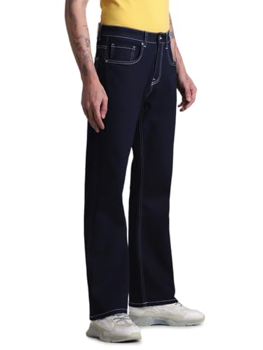 JACK & JONES Men's Straight Fit Bootcut High Rise Stretchable Jeans
