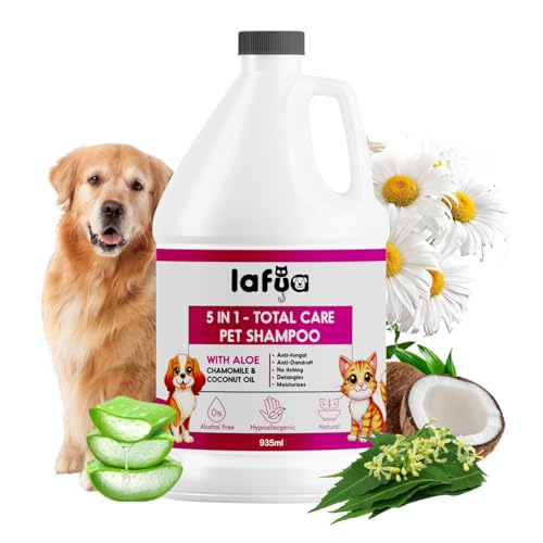 LAFUA 5 in 1 Pet Shampoo and Conditioner | Anti-Tick,Anti-Itch, Shed Control,Dry Shampo…