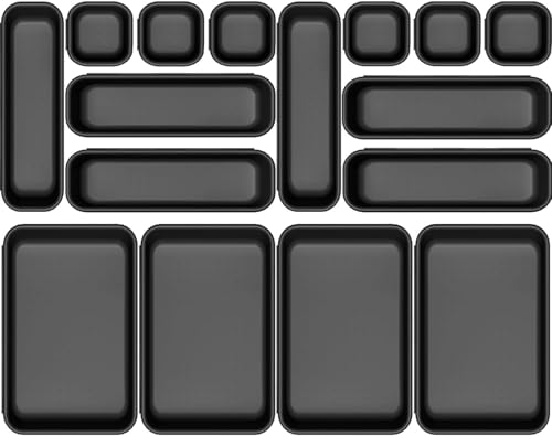 Shuttle Art Desk Drawer Organizers Trays Set, Plastic Storage Bins Bathroom Drawer Tray…