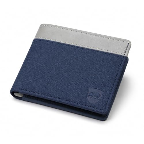 SAMTROH Blue & White Embellished PU Leather Wallet for Men | 3 Card Slots | 2 Currency…