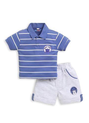 MI Kidz Pure Cotton Collared T-Shirt and Half Pant Set for Kids
