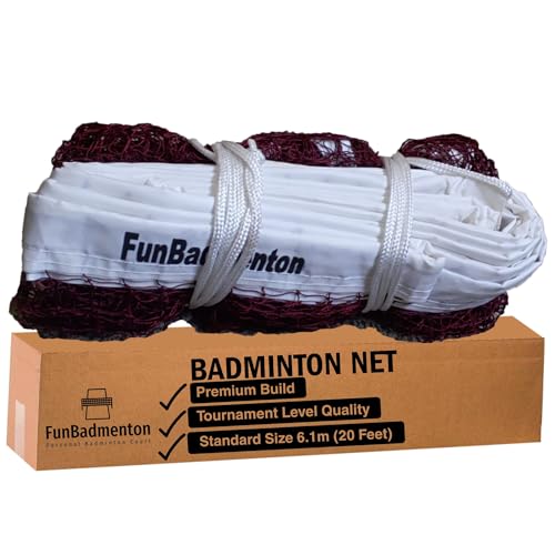 FunBadmenton Nylon Badminton Net for Outdoor, Indoor Play, Standard Size