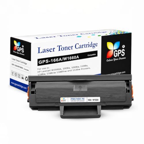 GPS Colour Your Dreams 166A Toner Cartridge for HP Black LaserJet W1660A , 1008a , 1008…