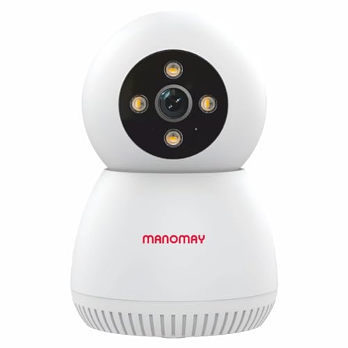 MANOMAY Protect Bot 3MP Wi-Fi Pan-Tilt Camera [STQC Certified] 360° Smart Home CCTV, AI…