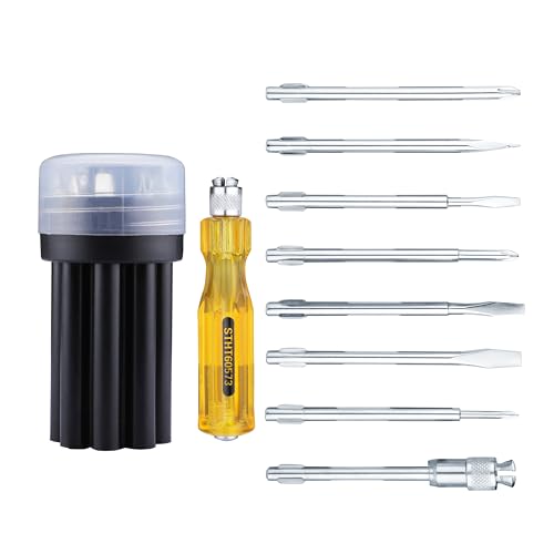 STANLEY STHT60573-8B 8 Pcs Screwdriver Set With 3 Phillips & 3 Flat Tips, 1 Square Poke…