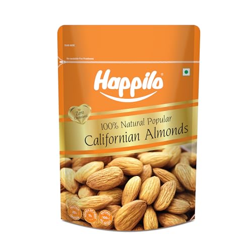 Happilo Natural Popular Almonds 200g | Badam Giri, Healthy Snacks, Dry Fruits | Crunchy…