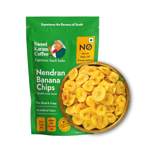 Sweet Karam Coffee Nendran Banana Chips – 200 grams | Made with 100% Coconut Oil | No P…