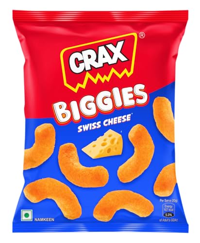 Crax Biggies - Swiss Cheese Puffs 65gm/70gm (Weight may vary)