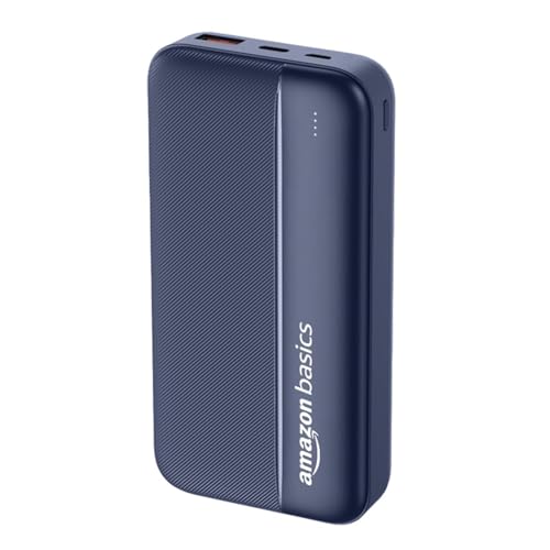 Amazon Basics 20000 mAh Power Bank | 22.5W Fast Charging | Dual Output & Input | Charge…
