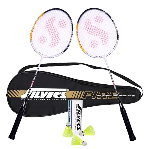 Silver's Aluminium Fire Badminton Kit (2 Racquets with Full Cover, 1 Box Shuttlecock Pa…