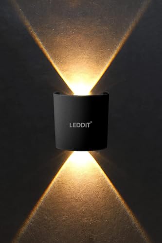 LEDDiT Up Down Wall Light | 2 Way 2W Warm White | IP66 Waterproof Outdoor Light | Moder…