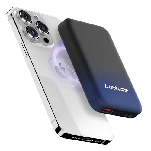 Ambrane Magsafe Wireless 10000Mah Fast Charging USB Type-C Input Power Bank, Strong Mag…
